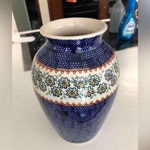 Vintage Polish Hand Painted Vase